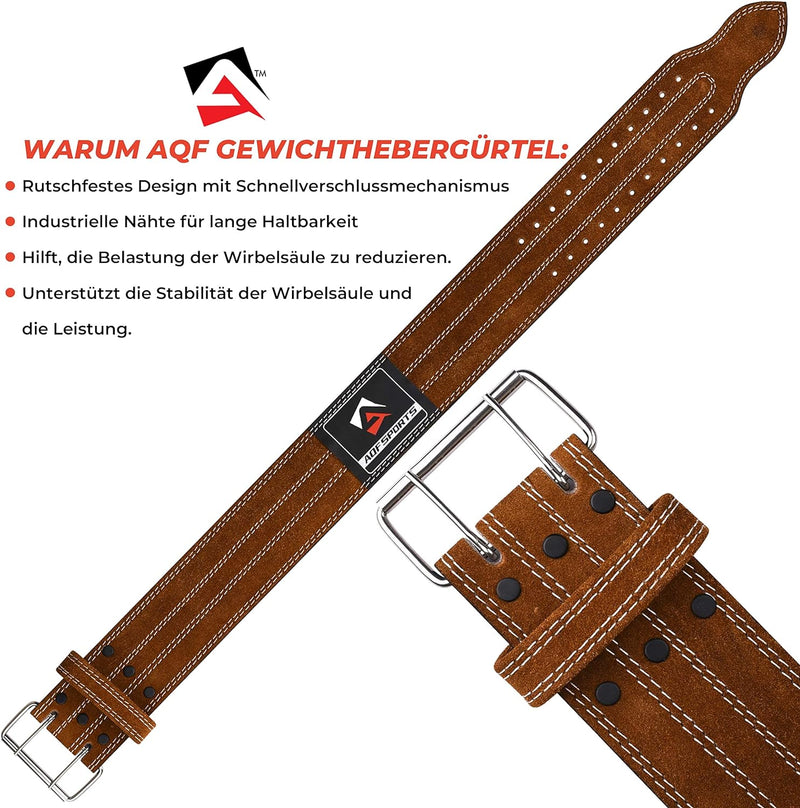 AQF Gewichthebergürtel 4" Leder Gepolsterte Kraftraining Gürtel, Lendenwirbelstütze Gürtel Mit Wildl