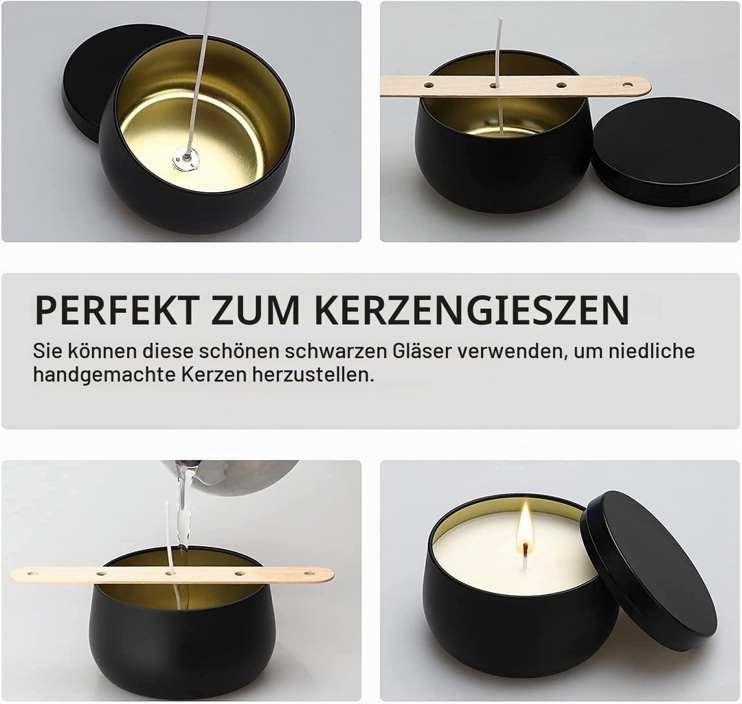 Kerzendosen aus Metall, 24 Stück, für die Kerzenherstellung, 8oz Mini-Kerzendosen DIY-Kerzenherstell