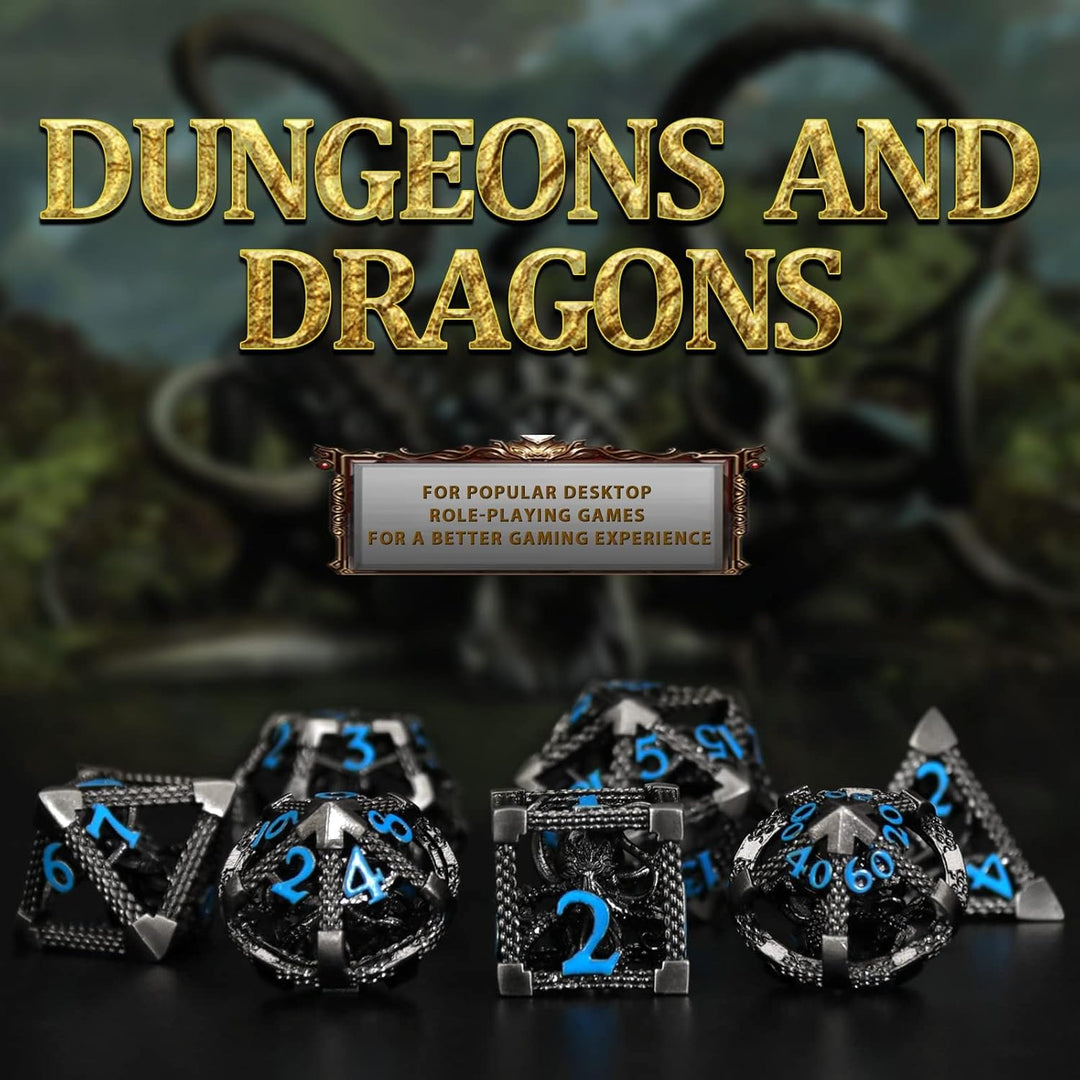 DND Würfelset Rollenspiel, Polyedrische Würfel Set D&amp;D Würfel Set Metall ZHOORQI 7 Stück Der Cthulhu