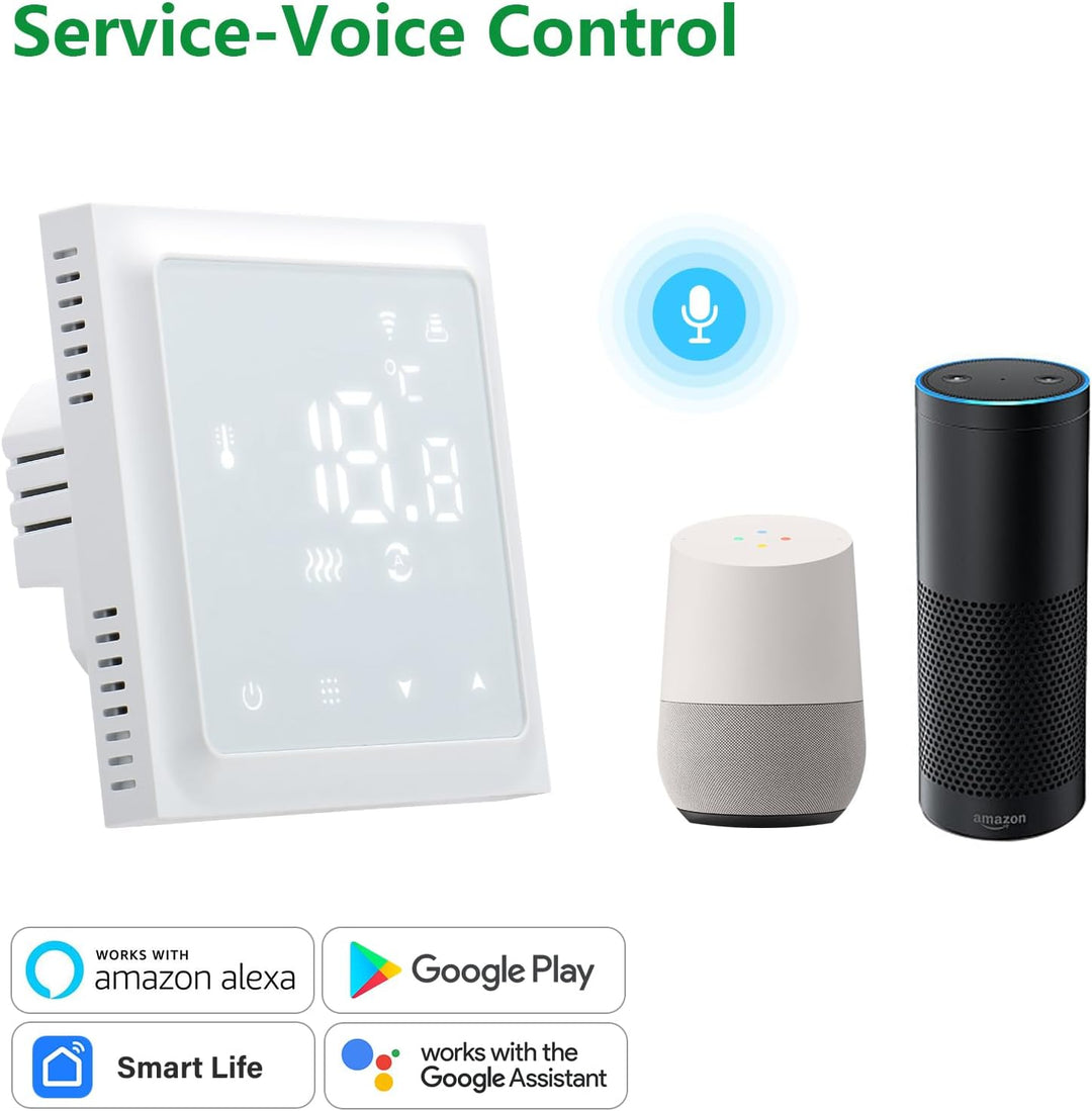 Wengart WiFi Thermostat für Wasser Fussbodenheizung WG611,max 3A Programmierbare Fussbodenheizung Th