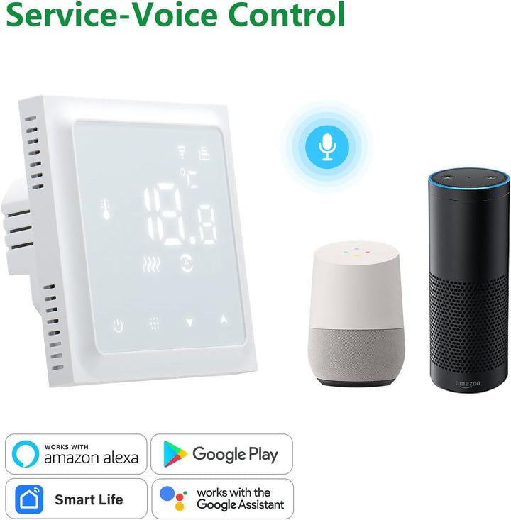 Wengart WiFi Thermostat für Wasser Fussbodenheizung WG611,max 3A Programmierbare Fussbodenheizung Th