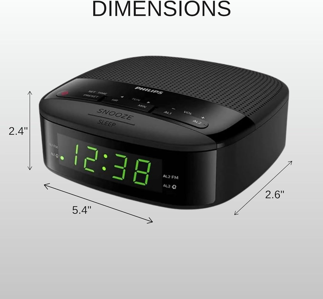 Philips Audio Radiowecker UKW Radio (Doppelter Alarm, Sleep Timer, Kompaktes Design) - TAR3205/12