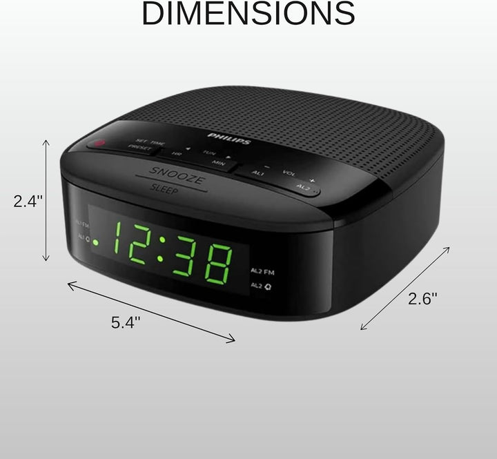 Philips Audio Radiowecker UKW Radio (Doppelter Alarm, Sleep Timer, Kompaktes Design) - TAR3205/12