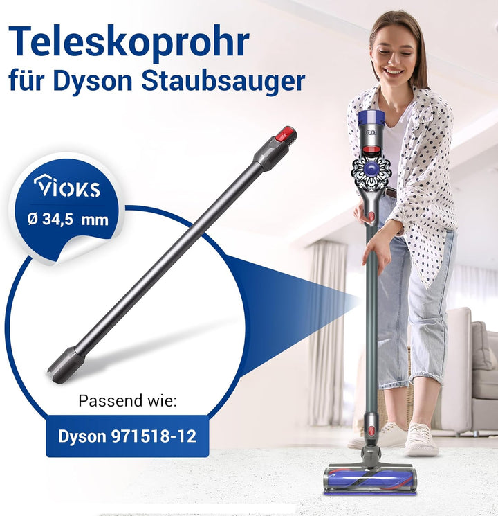 VIOKS Grau Saugrohr Staubsauger Ersatz für Dysоn 971518-12 | Verlängerungsrohr Stab, für Dysоn V12 S
