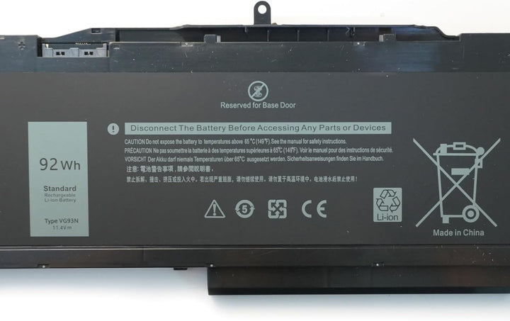 VG93N 0VG93N WFWKK 0WFWKK Laptop-Akku-Ersatz für Dell Precision 15 3520 3530 M3520 M3530 Latitude 55