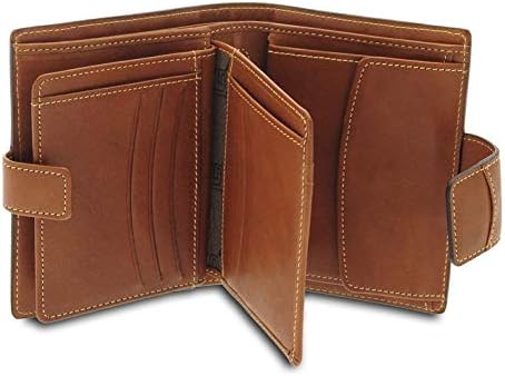 Giudi Damen Geldbörse aus Leder, wolkiges Rindsleder, Münzfach, Kartenhalter Braun, Braun