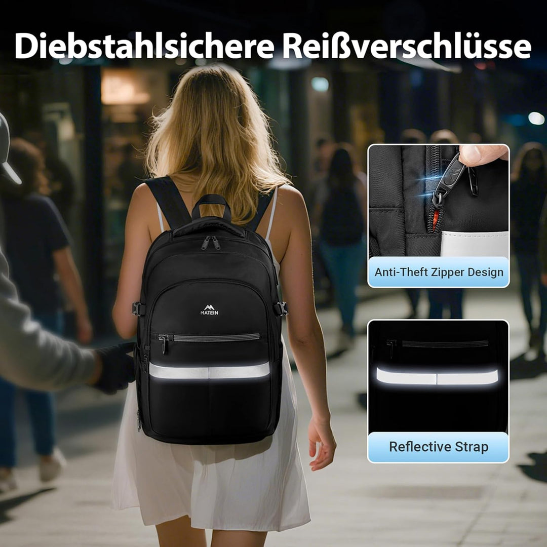 MATEIN Rucksack mit Schuhfach Abnehmbarem, Anti-Diebstahl LaptopRucksack 15,6 Zoll, Rucksack Herren