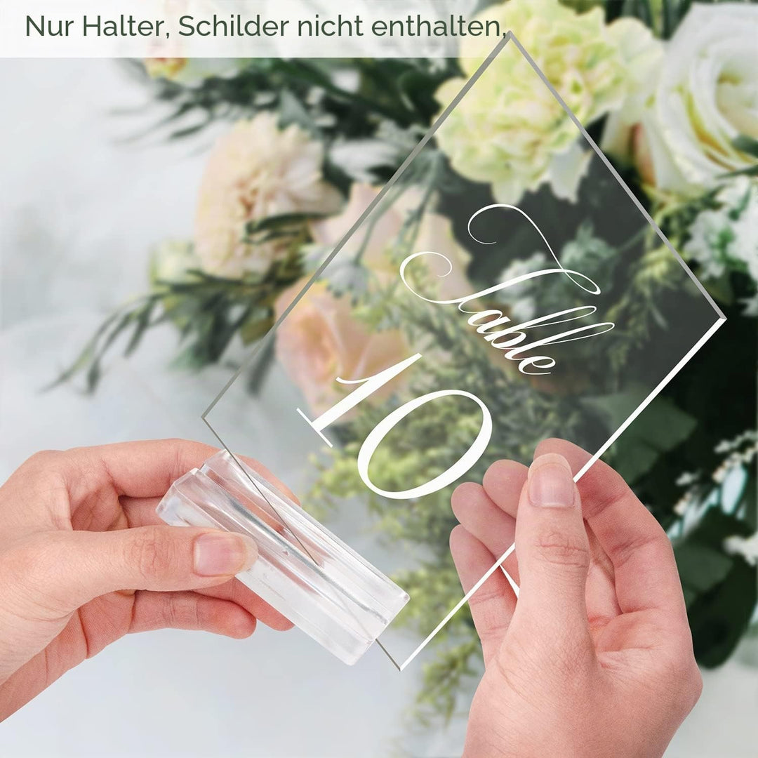 Mutualsign Acryl-Tischkartenhalter, 10 Stück, transparenter Acryl-Ständer mit Kartenschlitz für Nach