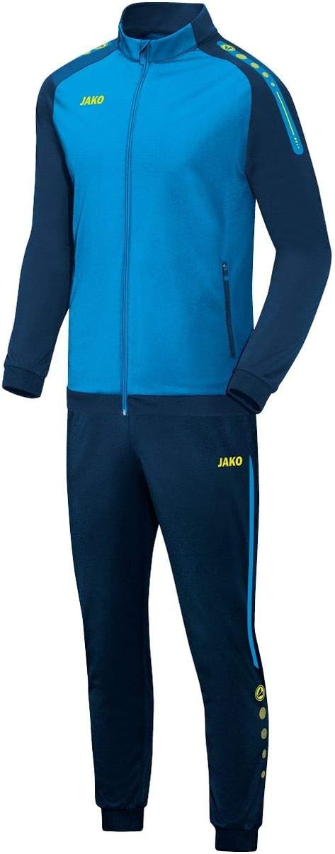 JAKO Herren Champ Trainingsanzug Polyester S JAKO blau/Marine/Neongelb, S JAKO blau/Marine/Neongelb