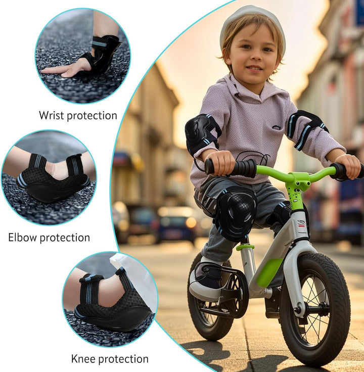 Kinder Knieschoner Ellenbogenschoner und Handgelenkschoner Set, Schützer Set[6pcs] für Kinder Kniesc