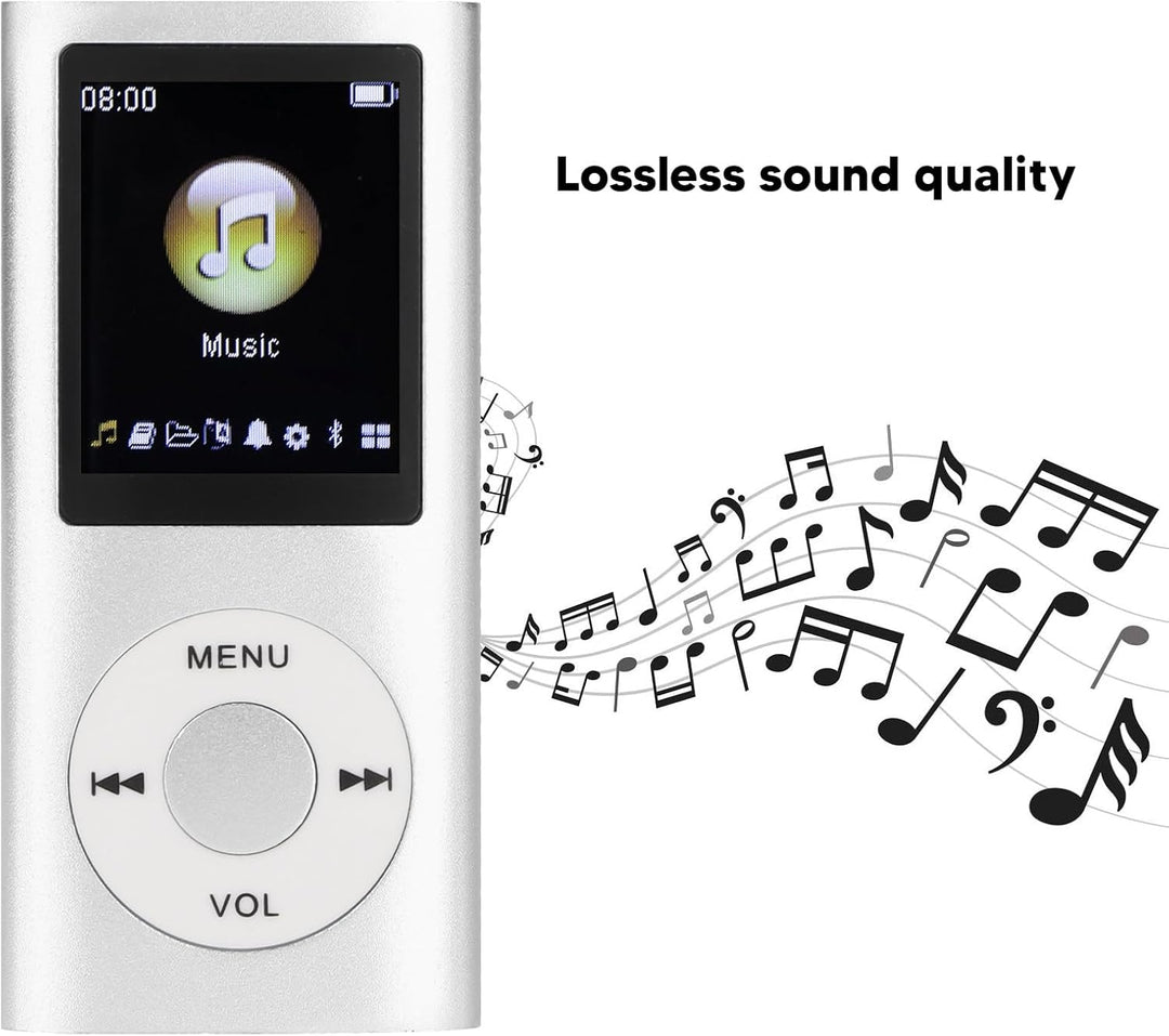 MP3 Player, 64 GB Tragbarer MP3 Player für Studenten, 1,8 Zoll LCD Bildschirm, Verlustfreier Sound,