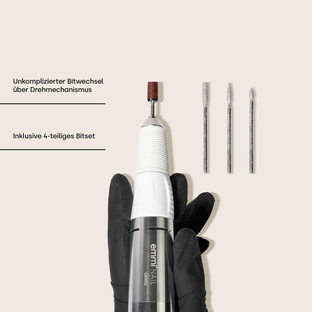 Emmi Nail Fräser Quick 3 Plus I Elektrischer Fräser für Gelnägel mit 25.000 U/Min I Elektrische Nage