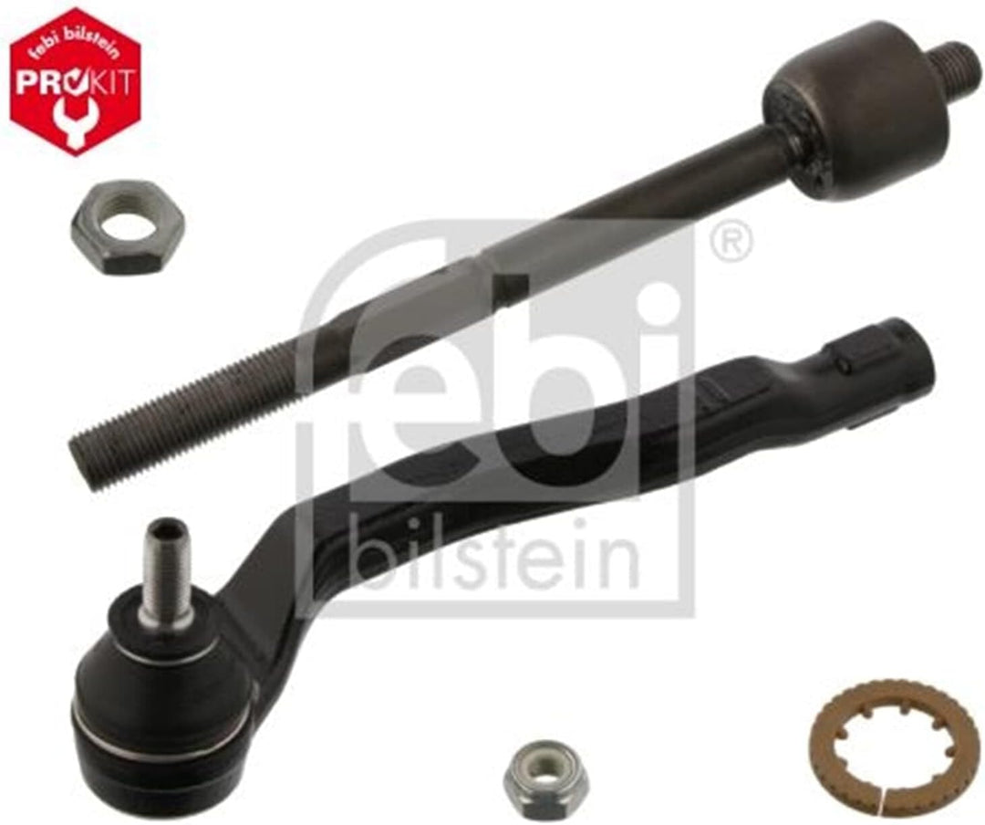 febi bilstein 39863 Spurstange mit Endstück, Mutter und Sicherungsmutter , 1 Stück Vorderachse links
