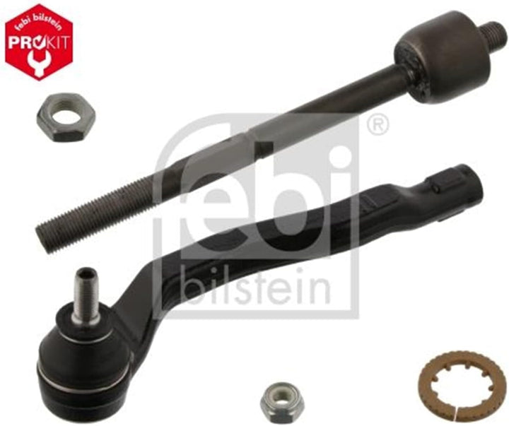 febi bilstein 39863 Spurstange mit Endstück, Mutter und Sicherungsmutter , 1 Stück Vorderachse links