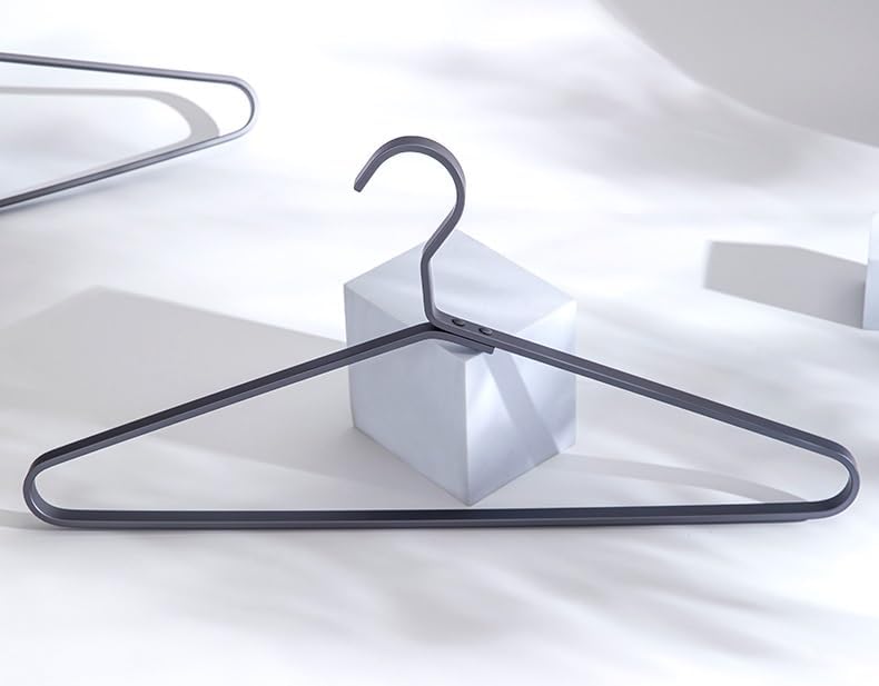 Premium Titangrau Matte Aluminium Kleiderbügel 6-Pack, 45cm Extra Smooth & Durable Metall Hemd Kleid