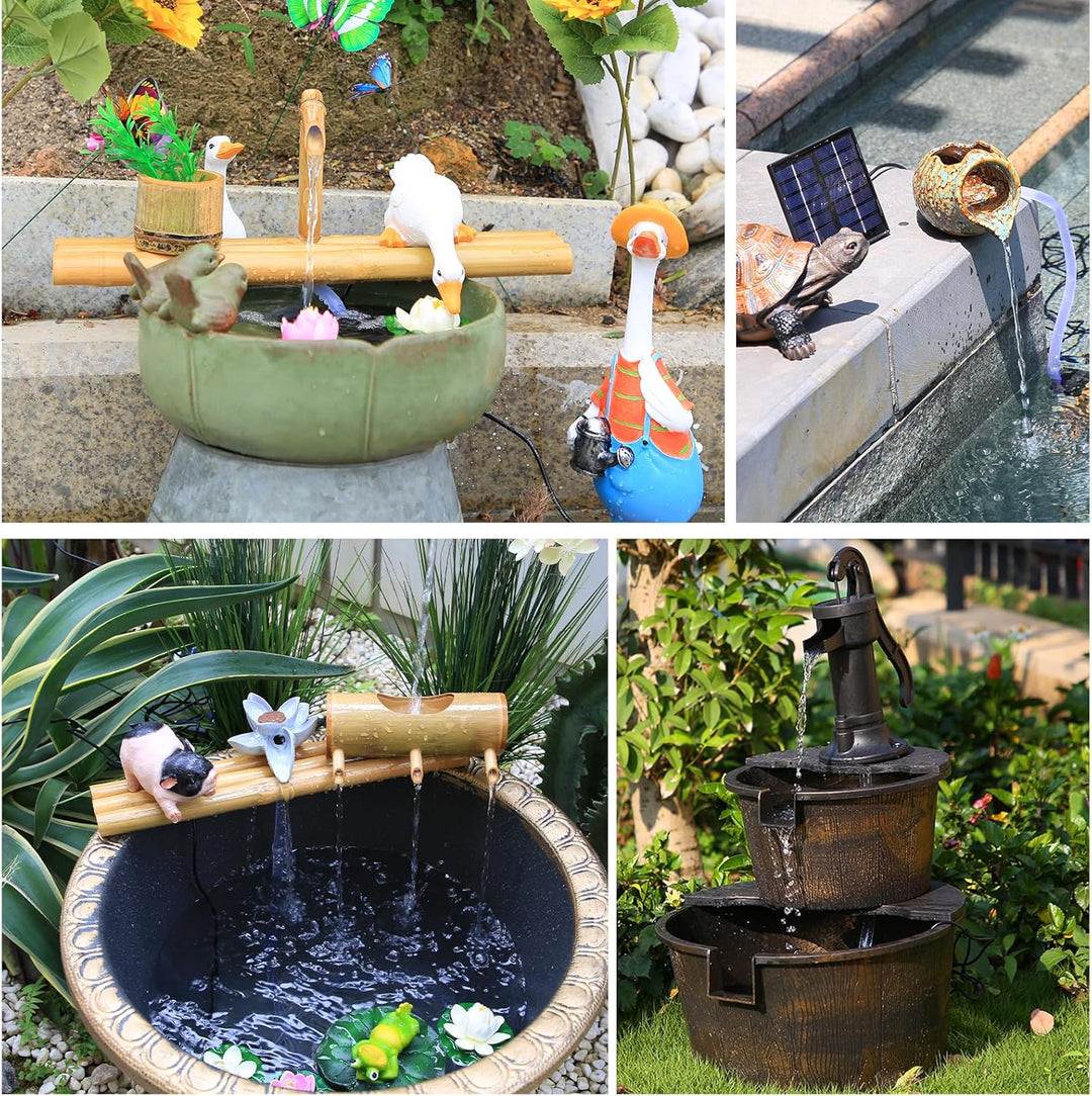 AISITIN Solar Springbrunnen für Aussen, Upgrade DIY Solarbrunnen Solarwasserbrunnen, Solar Teichpump