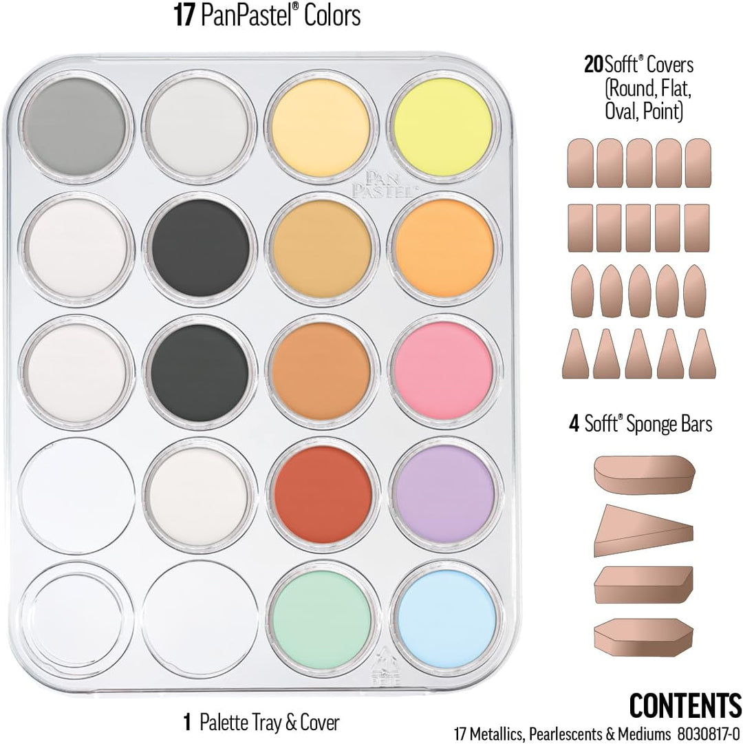 Panpastel 17 Metallic/Pearl/Medium Set by Colorfin