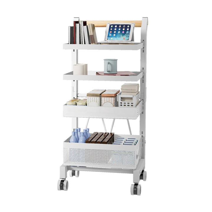Heikoeco® Servierwagen Küchenwagen mit Rollen, Gemüseregal Metall, Obst Aufbewahrung, Rollwagen Allz