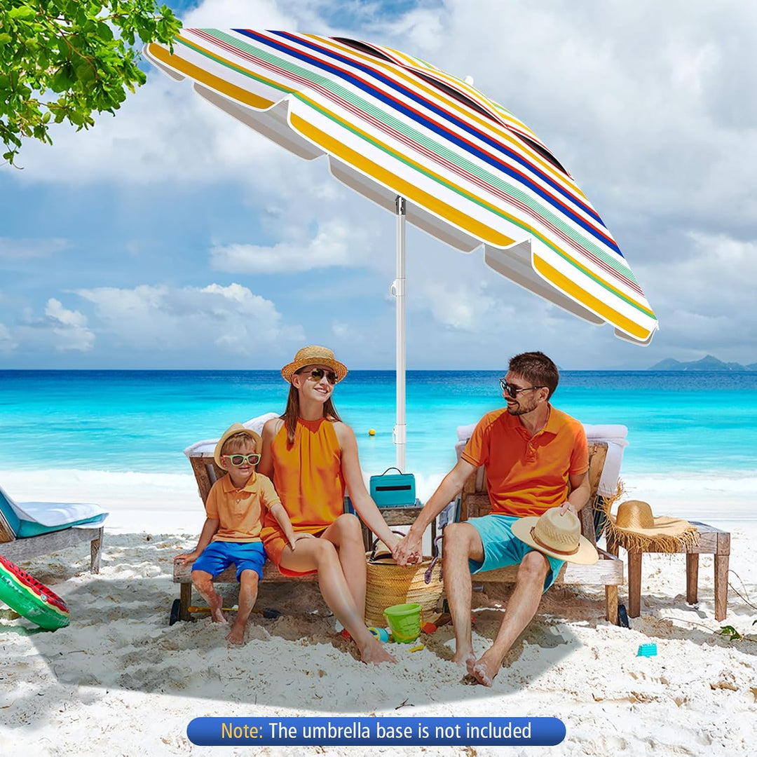 GOPLUS Strand Sonnenschirm, Strandschirm windfest stabil, Gartenschirm mit UPF 50+, Outdoor Sonnensc