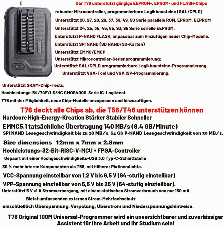 XGecu T56 Programmer 6 adapters xgecu tl866ii plus t48 programmer top version ISP Support eprom ISP