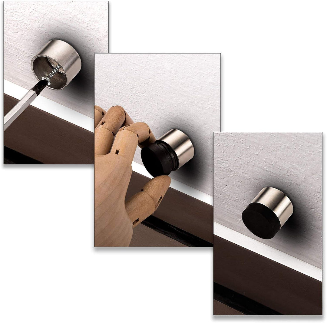 5 x SO-TECH® Türstopper TOPPER echt Edelstahl Ø 30 mm Wandabstand 87 mm Wandtürstopper 5 x Topper 90
