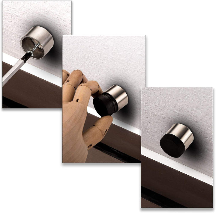 5 x SO-TECH® Türstopper TOPPER echt Edelstahl Ø 30 mm Wandabstand 87 mm Wandtürstopper 5 x Topper 90