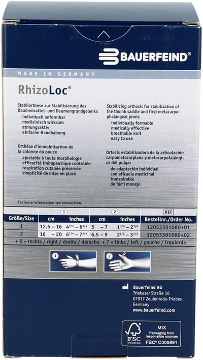 Bauerfeind Orth RHIZOLOC rechts Grösse 1 titan