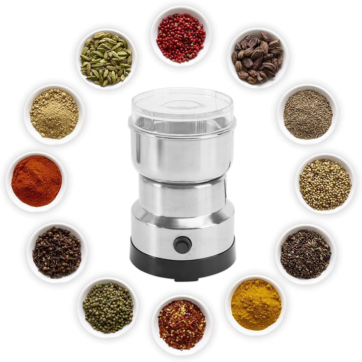 Elektrische Gewürz und Kaffee Mühle, Kaffeemühle Elektrisch, Getreide Mühle mit Edelstahlmesser, Tra