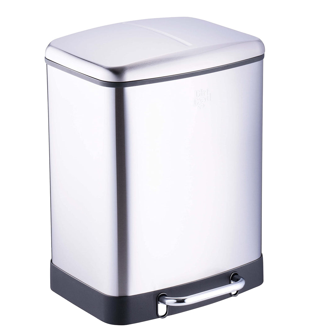 Dirt Devil Tretmülleimer 2 x 12L – Mülleimer 2 Fächer – Mülltrennsystem - Abfalleimer mit Soft Close