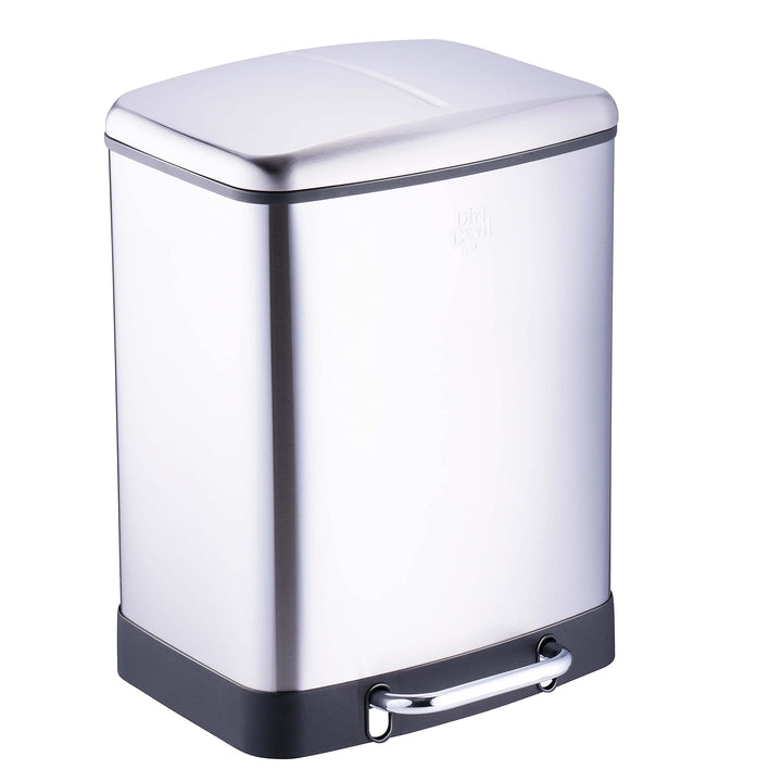 Dirt Devil Tretmülleimer 2 x 12L – Mülleimer 2 Fächer – Mülltrennsystem - Abfalleimer mit Soft Close