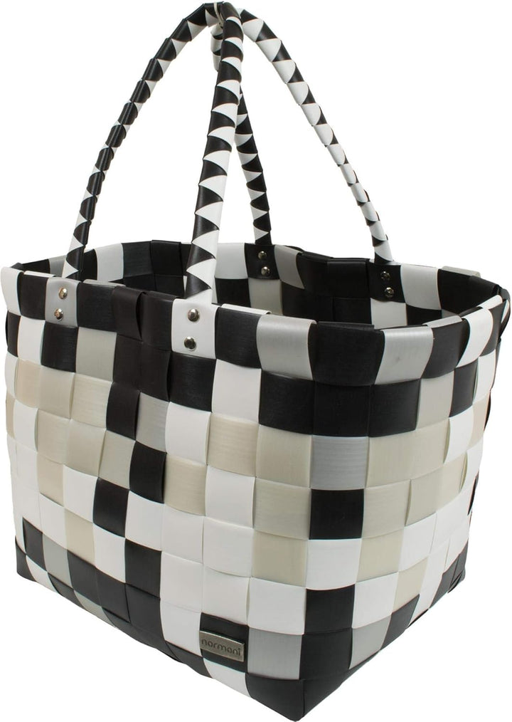normani Einkaufstasche geflochten mit Henkeln - Tragetasche extra robust Farbe Classic/Stone Classic