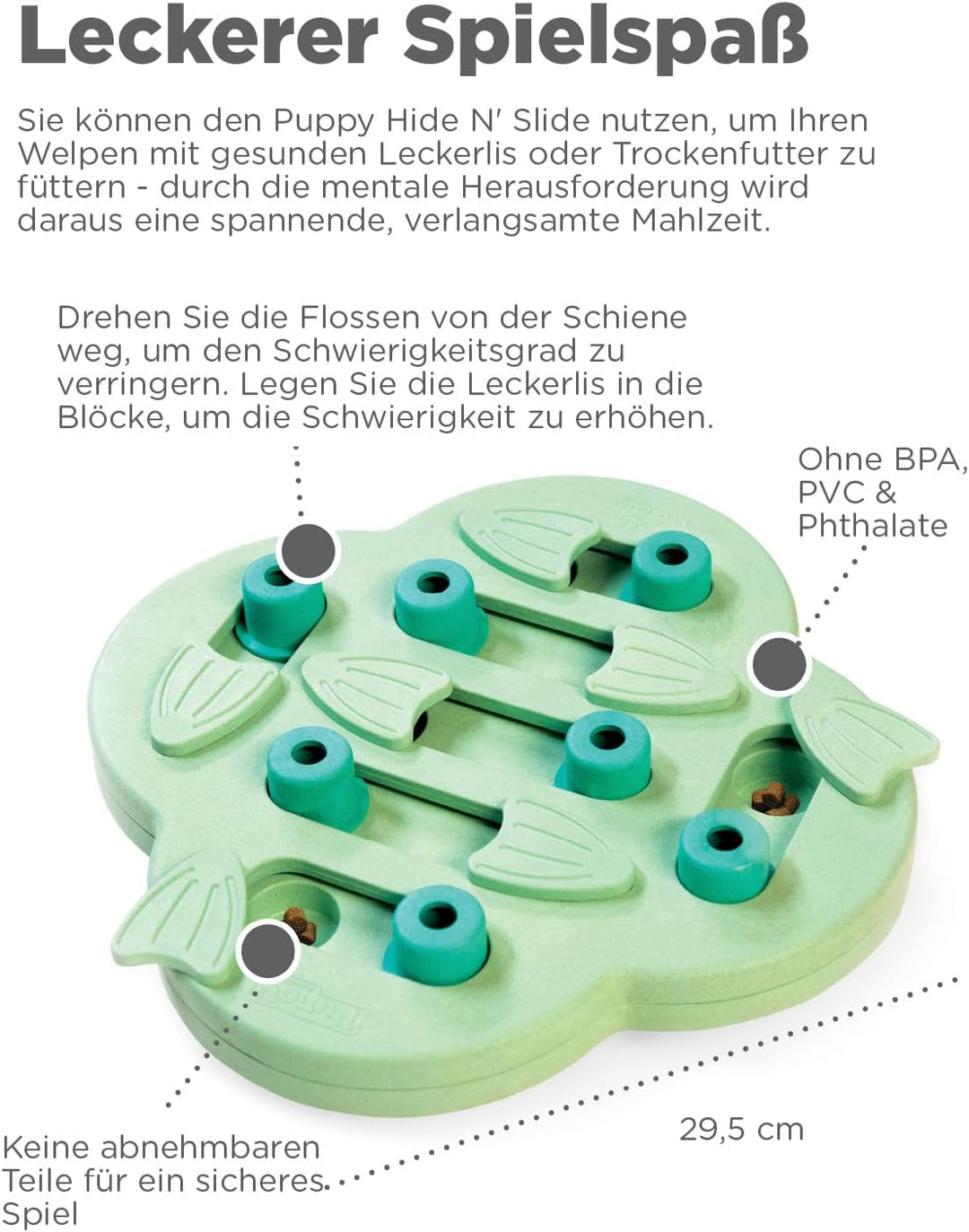 Outward Hound Nina Ottosson Puppy Hide n' Slide - Interaktives Leckerli-Denkspielzeug für Hunde - Gr
