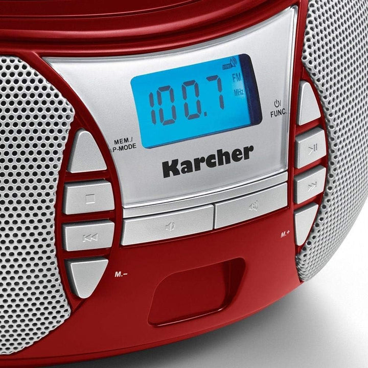 Karcher RR 5025-R tragbares CD Radio (CD-Player, Boomboxen, UKW Radio, Batterie/Netzbetrieb, AUX-In)