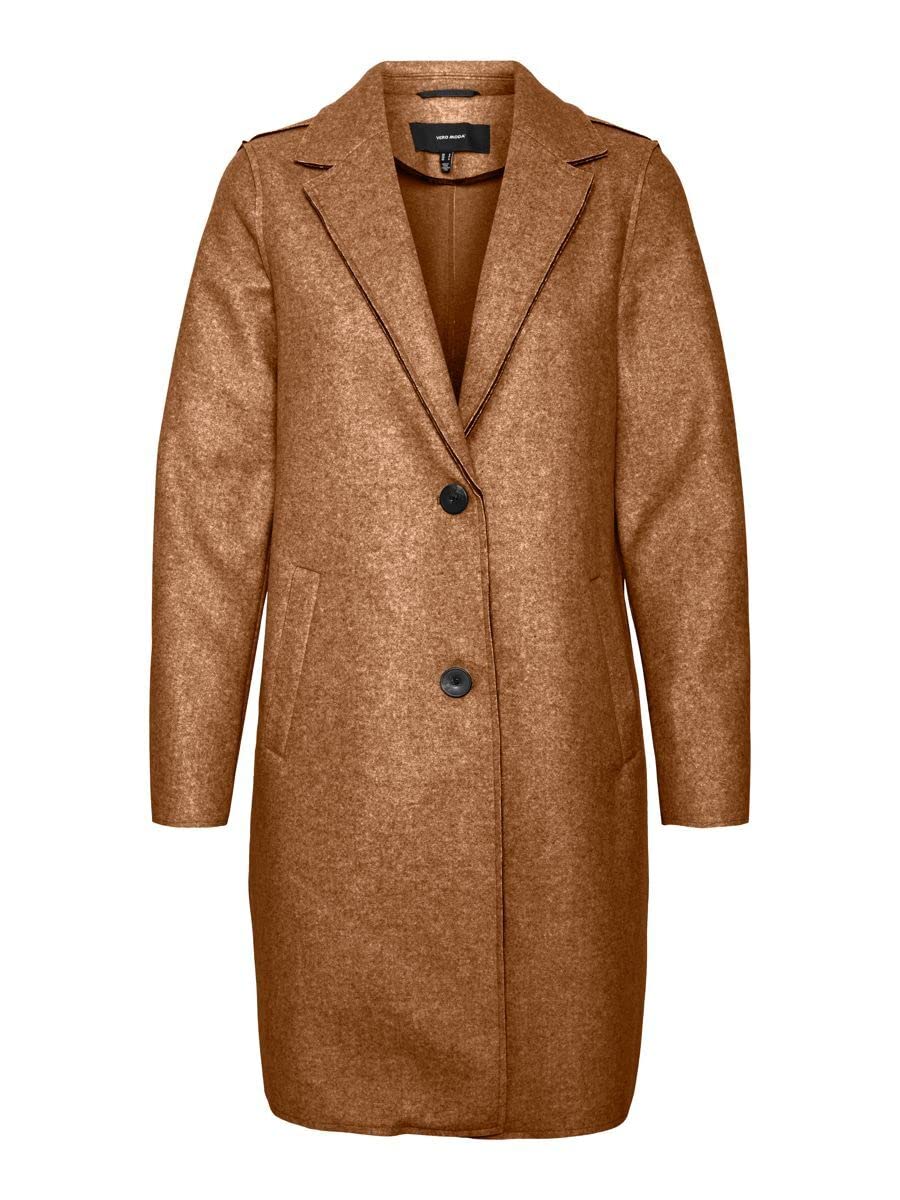 VERO MODA female Jacke VMPAULA Mantel S Tobacco Brown/Detail:MELANGE, S Tobacco Brown/Detail:MELANGE