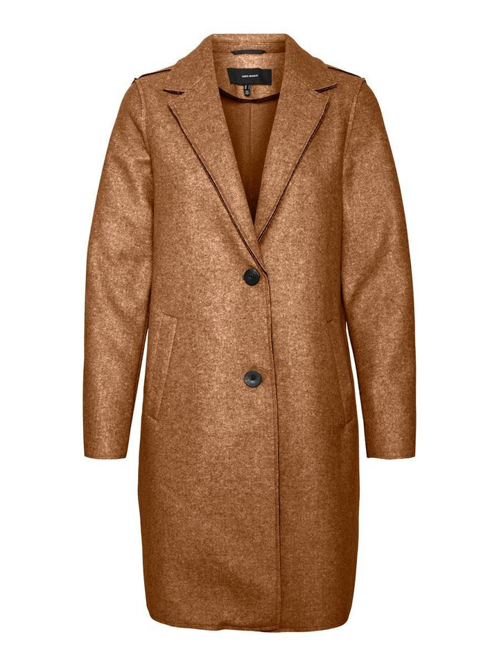 VERO MODA female Jacke VMPAULA Mantel S Tobacco Brown/Detail:MELANGE, S Tobacco Brown/Detail:MELANGE