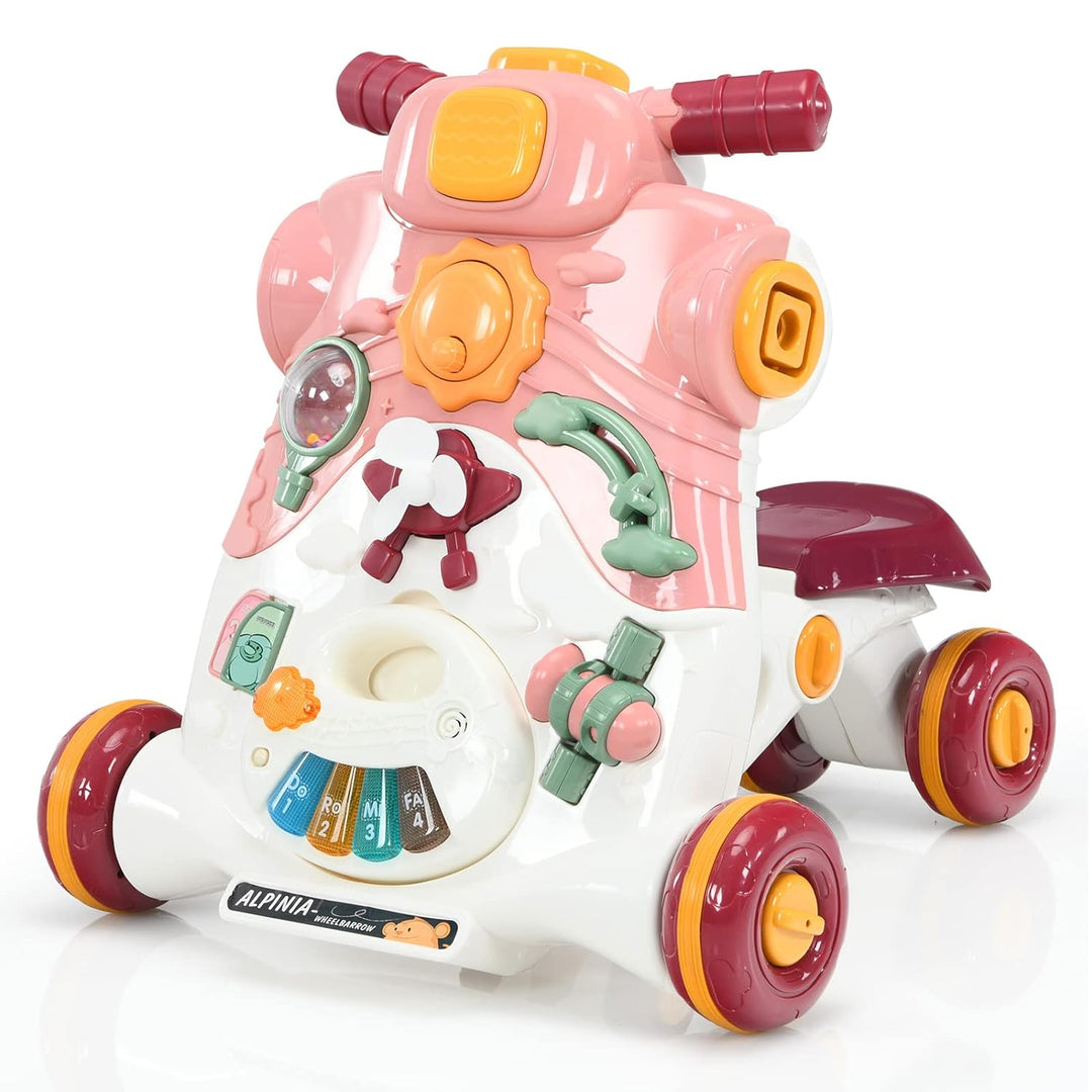 LIFEZEAL 3 in 1 Lauflernwagen, Baby Lauflernhilfe mit Spielbrett, Baby Walker mit Musik- & Spielfunk