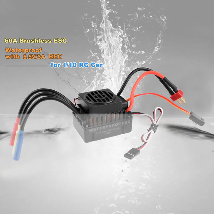 GoolRC 3650 3900 KV Beushless-Motor wasserdicht mit Kombi-Set ESC 60A für 1/10 RC LKW Auto
