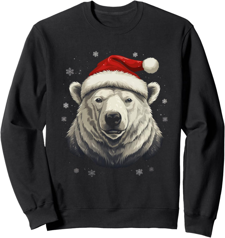 Eisbär mit Weihnachtsmütze Sweatshirt