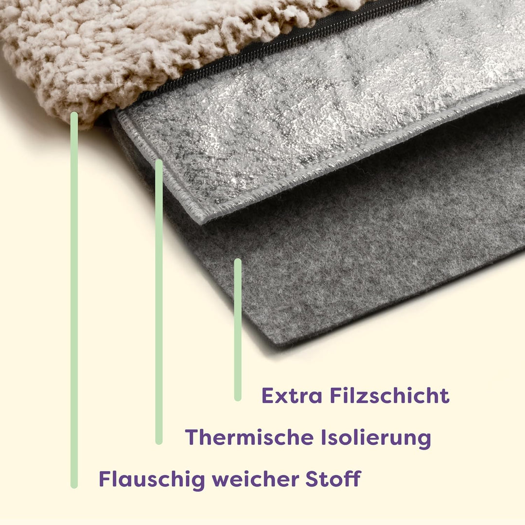 Katzen Fensterliege Fensterbank rutschfest - Selbstwärmende Katzenmatte für Fenster 90x28cm - Weich