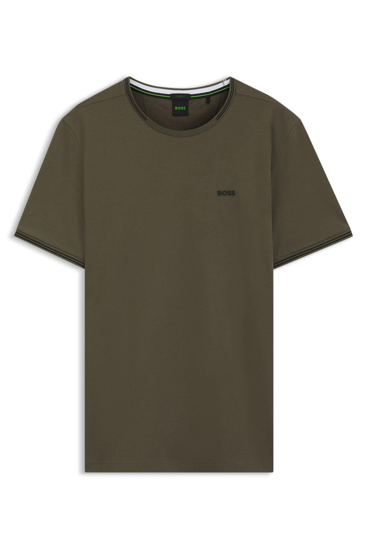 BOSS Herren Mix&Match T-Shirt R Loungewear-T-Shirt aus Stretch-Baumwolle mit Logo S Open Green 398,