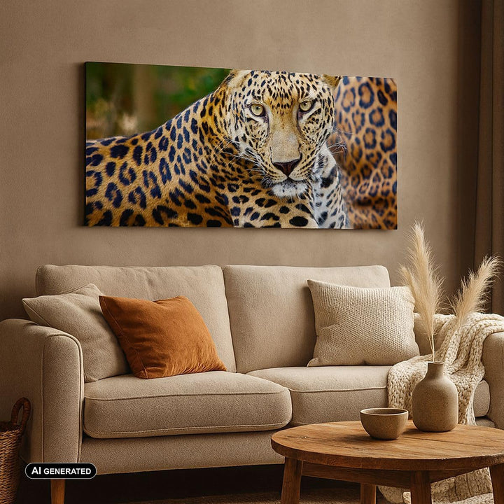 ARTTOR Wandbilder Dekoration Wohnzimmer Leopardpanther Katze Tier Savanne Bilder auf Leinwand 120x50