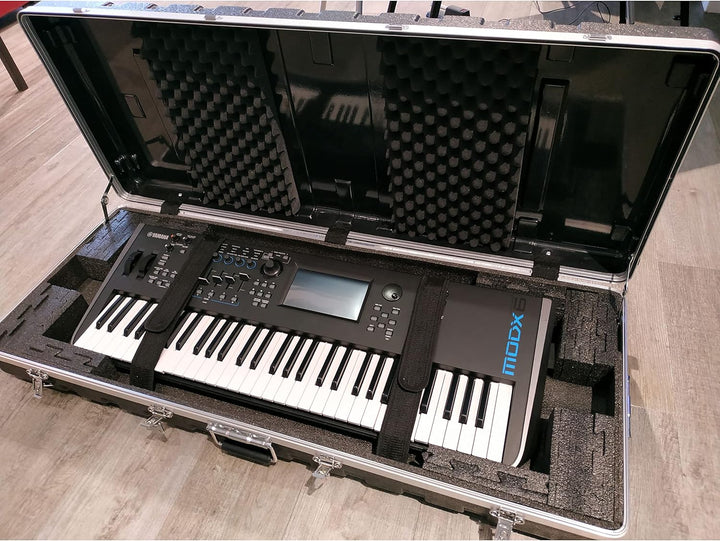 Music Store ABS Keyboard Case 61, Universal Keyboard Flightcase, Schwarz, 7.8 kg, mit Schnappverschl