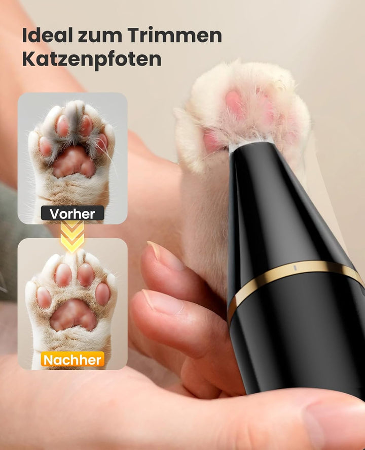 oneisall Pfotenschermaschine IPX7 Wasserdicht 2 Messerkopf Pfotentrimmer Hundeschermaschine für Hund