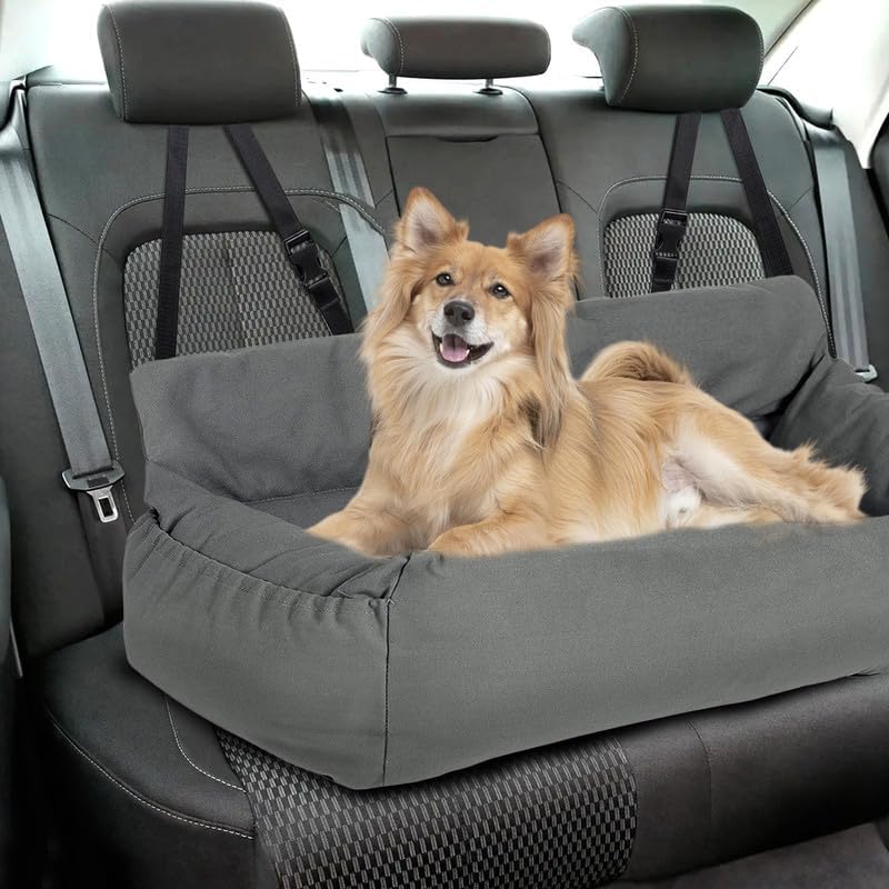 CALIYO Hunde Autositz, Sicherheitsgurt - Waschbarer Autositz Hund für Kleine, Mittlere & Grosse Hund
