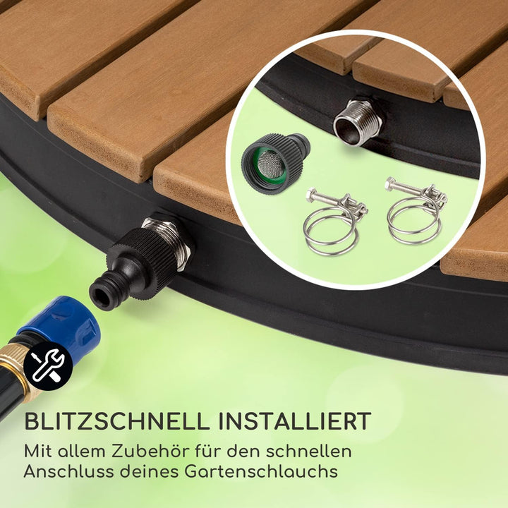 blumfeldt Cool Breeze - Gartendusche, Campingdusche, WPC, Aluminium, Holzoptik, Tragegriff, Gartendu