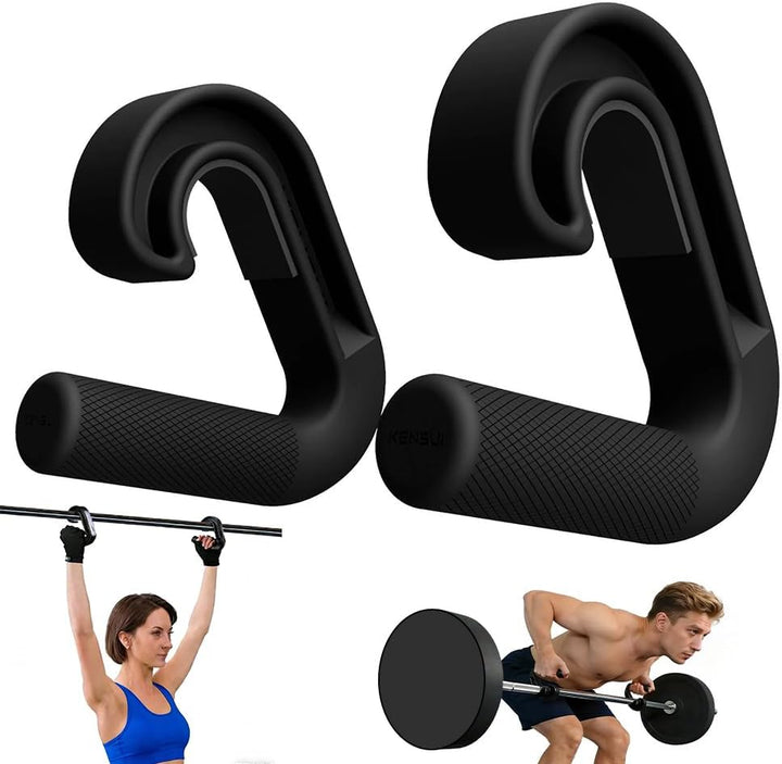 2 Stück Double D Fitness Griffe, 90-Grad-Haken Klimmzug Griffe, Griffbefestigung für Klimmzugstangen