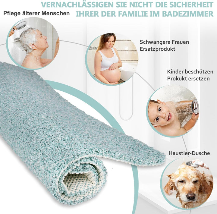 Duschmatte rutschfest, 60 x 60 cm Weich Komfort Sicherheits Badewannenmatte, Antibakterielle Bademat