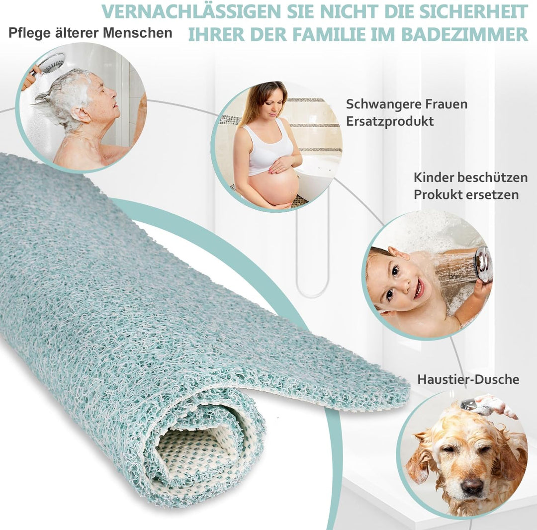 Duschmatte rutschfest, 40 x 100 cm Weich Komfort Sicherheits Badewannenmatte, Antibakterielle Badema