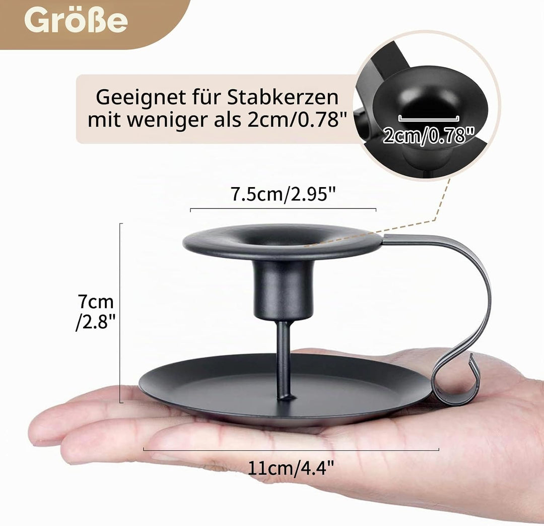 Nuptio Stück von 4 Vintage Stil Schmiedeeisen Kegelförmige Kerzenhalter, Langer Kerzenhalter mit Gri