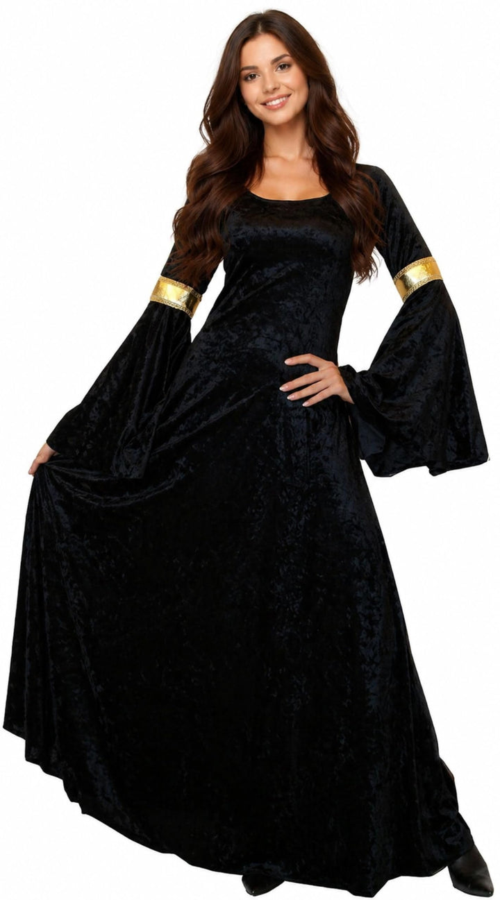 MAYLYNN 10923-M - Mittelalter Kostüm Elbentraum, Grösse L, schwarz, L